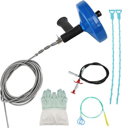 استنزاف ثعبان اوجير 33FT، اوجير السباكة للانسداد، وإزالة الشعر في حوض الحمام المطبخ، حوض الاستحمام، المرحاض، ثعبان أنبوب طويل للغاية مع أداة إزالة الشعر 1x، فرشاة تنظيف 2x ومزيل سدادة الصرف 2x in Kuwait