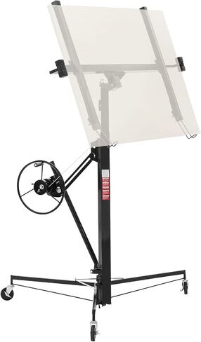 VEVOR 11ft Drywall Lift, Heavy-Duty 150 lbs Sheetrock Hoist with Adjustable Telescoping Arm, Lockable Wheels, Drywall Lifter Panel Jack Hoist Tools Ideal for Ceiling & Wall Installation (Red) in Kuwait
