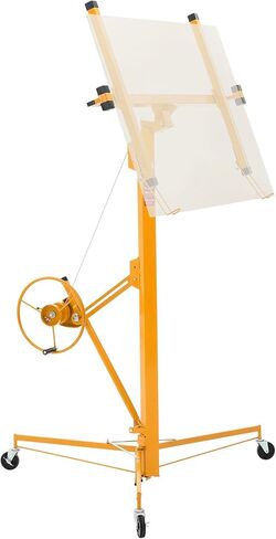 VEVOR 11ft Drywall Lift, Heavy-Duty 150 lbs Sheetrock Hoist with Adjustable Telescoping Arm, Lockable Wheels, Drywall Lifter Panel Jack Hoist Tools Ideal for Ceiling & Wall Installation (Red) in Kuwait