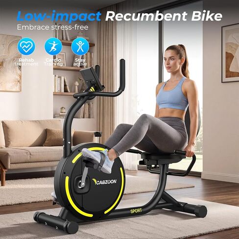 Recumbent Exercise Bike for Home Heavy-Duty Stationary Bike For Seniors Bicycle Exercise Machine Bicycle LCD Monitor,265LBS,8 Level Resistance Black in Saudi Arabia