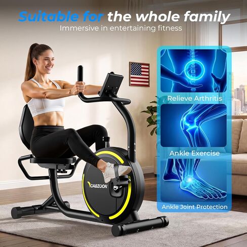 Recumbent Exercise Bike for Home Heavy-Duty Stationary Bike For Seniors Bicycle Exercise Machine Bicycle LCD Monitor,265LBS,8 Level Resistance Black in Saudi Arabia