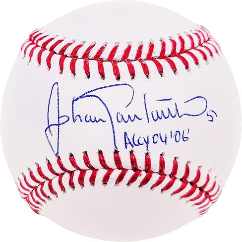 Johan Santana Autographed Official Baseball Minnesota "AL CY 04, 06" Beckett BAS Witness in Saudi Arabia
