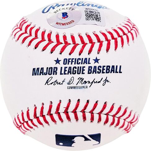 Johan Santana Autographed Official Baseball Minnesota "AL CY 04, 06" Beckett BAS Witness in Saudi Arabia