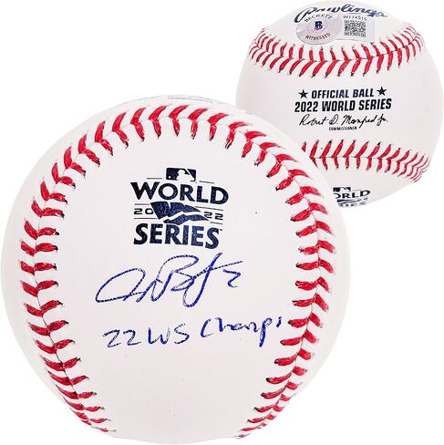 شعار Alex Bregman الرسمي الموقع لعام 2022 لبطولة العالم M.L.B Baseball Astros "22 WS Champs" Beckett BAS Witness Stock #210126 in Saudi Arabia