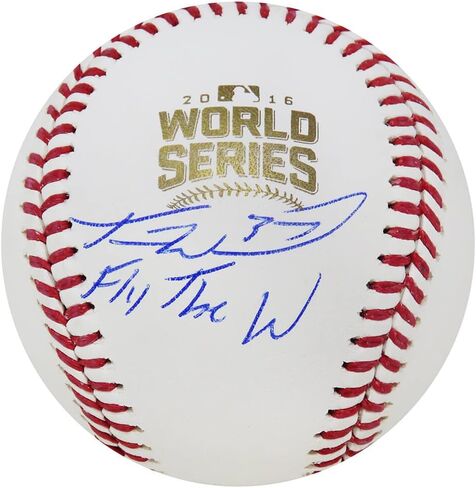 Travis Wood Signed Authentic Official 2016 World Series Baseball w/Fly The W - Schwartz Authenticated in Saudi Arabia