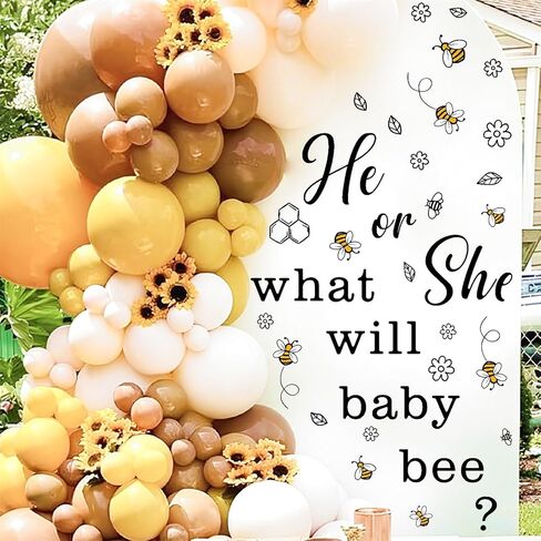 He Or She What Will Baby Bee Sticker for Backdrop Boy Or Girl Gender Reveal | What Will Baby Bee Gender Reveal Decorations, He Or She Sign Decal For Backdrop, Honey Bee Baby Shower Party Arch Stickers in Saudi Arabia