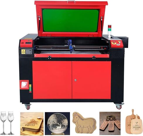 100W CO2 Laser Engraver with Built-in Air pump/6L Water Tank, Lightburn Compatible 35x24 Working Area with Autolift Digital Control RDWorks/Red Dot Pointer for Wood Acrylic Glass and More in Saudi Arabia