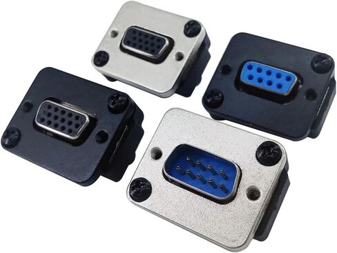 DB15 أنثى إلى موصل سالب VGA لوحة المقبس تثبيت DB9 1 قطعة (رمادي داكن) in Kuwait