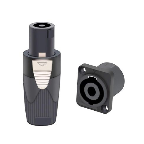 5 مجموعات 4 دبوس NL4FC مكبر كهربائي موصل ذكر التوصيل + أنثى لوحة جبل التيار المتناوب موصل الطاقة التوصيل مقبس متفرع (5xM 5xF-أسود) in Kuwait