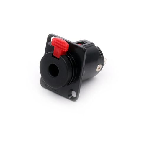 100 قطعة/الوحدة 6.35 مللي متر جاك 1/4 بوصة ستيريو TRS أنثى مقبس متفرع 2-Hole لوحة جبل الصوت ميكروفون كابل محطة الهيكل (أسودx100) in Kuwait