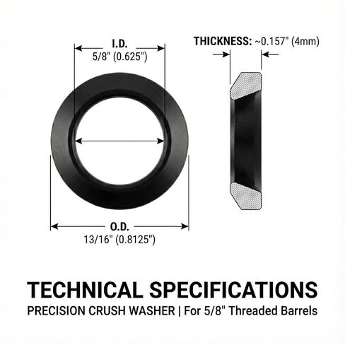Crush Washers 1/2x28 – Precision Steel Spacers, Black Coated, Anti-Corrosion – 5 Pack for Threaded Applications in Saudi Arabia