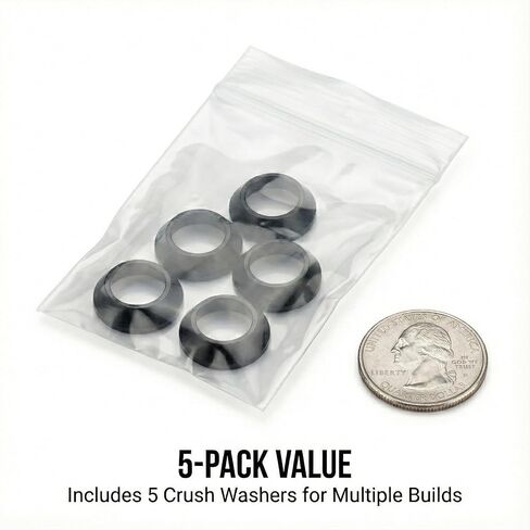 Crush Washers 1/2x28 – Precision Steel Spacers, Black Coated, Anti-Corrosion – 5 Pack for Threaded Applications in Saudi Arabia