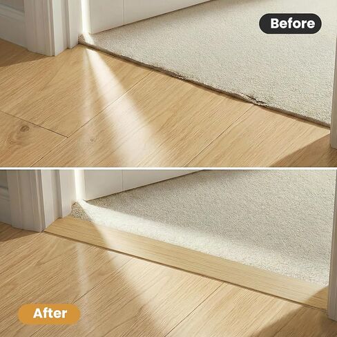 3.3Ft Self Adhesive Floor Transition Strip, 2 Inch Flat Doorway Threshold, Rental Floor Repair Trim, Small DIY Project & Mirror Frame, Flexible PVC (Brown Natural Oak Wood Grain) in Saudi Arabia