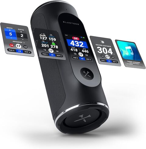 مكبر صوت Blue Tees Golf Player Pro GPS - مكبر صوت جولف يعمل بالذكاء الاصطناعي، أكثر من 42,000 دورة محملة مسبقًا، صوت استوديو 360 درجة، مسافات مرئية ومسموعة ومخاطرة، بطارية 10+ ساعة، حامل مغناطيسي، IP67 مقاوم للماء in Kuwait