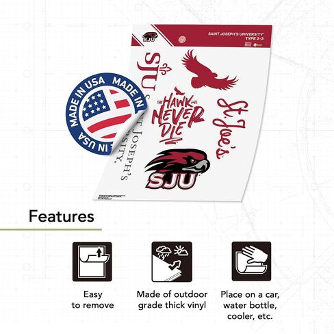 Desert Cactus Saint Joseph's University Sticker Hawks SJUr Vinyl Decals Laptop Water Bottle Car Scrapbook Sheet T2 (Type 2-3) in Saudi Arabia