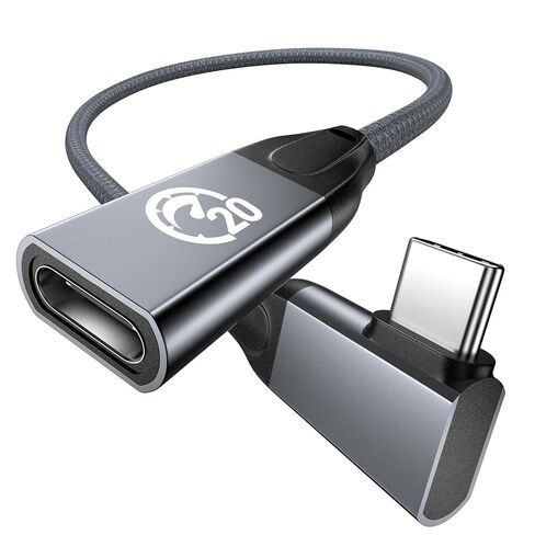 كابل تمديد USB C بقوة 240 واط من UseBean بطول 1 قدم، كابل USB C 3.2 ذكر إلى أنثى بزاوية يمين، فيديو 4K بسرعة 20 جيجابت في الثانية PD 3.1 شحن سريع، موسع من النوع C، لشاحن PSVR2/USBC Hub/MacBook/iPad/iPhone15/Magsafe in Kuwait