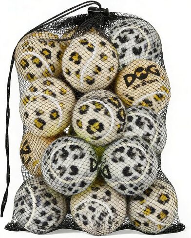 Small Tennis Balls for Dogs - Squeaky 12 Pack - 2.0'' Mini Tennis Balls for Dogs, Durable Squeaky Fetch Toys for Puppy with Mesh Bag, SGS Certified Non-Toxic in Saudi Arabia