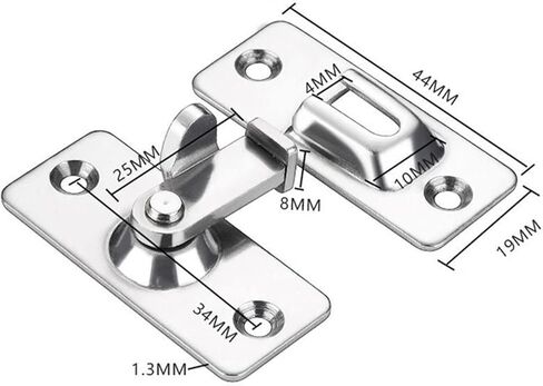 Slide Latch,Gate Bolt Lock,Bolt Sliding Door Lock, 1/2/4 Pcs 90 Degree Solid Door Latch Bolt 304 Stainless Steel Lock Sliding Door Right Angle Buckle 90 Degree Latch (Color : 1 PC Black, Size : 4.4X1. in Saudi Arabia