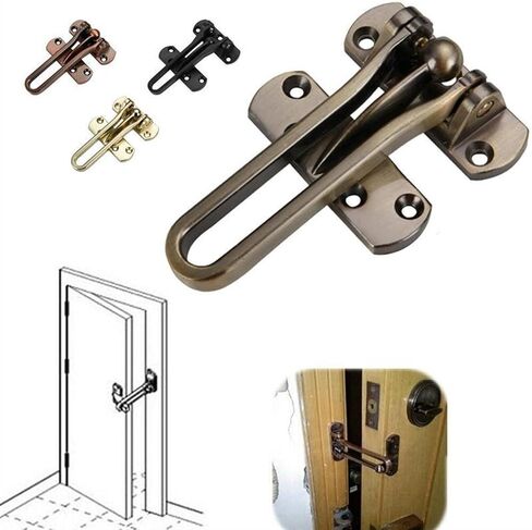 Slide Latch,Gate Bolt Lock,Bolt Sliding Door Lock, Hardware Buckle Door Lock Buckle Door Chain Anti-Lock Buckle Hotel Insurance Door Bolt (Color : Golden) in Saudi Arabia