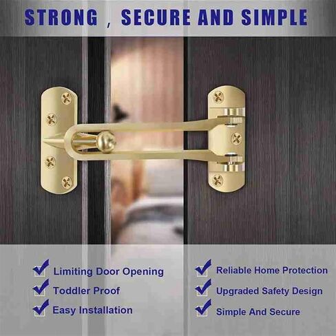 Slide Latch,Gate Bolt Lock,Bolt Sliding Door Lock, Hardware Buckle Door Lock Buckle Door Chain Anti-Lock Buckle Hotel Insurance Door Bolt (Color : Golden) in Saudi Arabia