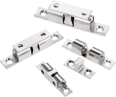 Slide Latch,Gate Bolt Lock,Bolt Sliding Door Lock, 42/50/60/70mm Double Ball Catch Cabinet Door Latch Brass Touch Beads Lock Door Spring Clip Cabinet Door Catches with Screws (Color : 4 ( Color : 70mm in Saudi Arabia