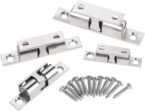 Slide Latch,Gate Bolt Lock,Bolt Sliding Door Lock, 42/50/60/70mm Double Ball Catch Cabinet Door Latch Brass Touch Beads Lock Door Spring Clip Cabinet Door Catches with Screws (Color : 4 ( Color : 70mm in Saudi Arabia