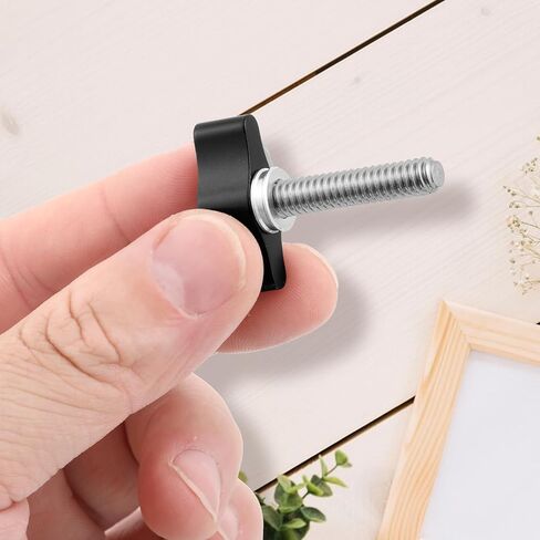 4 Pieces 1/4-20 x 1-1/4 Inch Thumb Screws Wing Knob Bolt Adjustable Tee Wing Aluminum Knob Stainless Steel Thread Thumb Screw for Outdoor Indoor Woodworking (Black & Red) in Saudi Arabia
