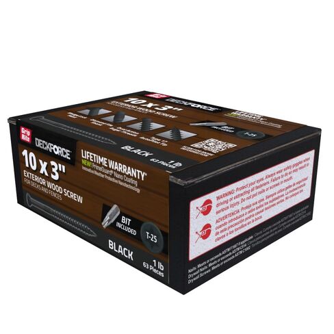 براغي خشبية خارجية من Grip-Rite DeckForce للأسطح والأسوار - مطلية بالنانو - طرف الطيار الآلي T-17 - براغي سطح أسود - صندوق #10 × 3-1 رطل - GRDF3STBLK1 in Saudi Arabia