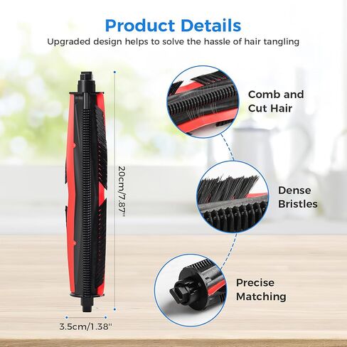 فرشاة TriCut لـ Roborock S7/S7 Plus/S7 MaxV/S7 MaxV Plus/S7 MaxV Ultra/S7 Pro Ultra/QV35A/QV35S/Q5/Qrevo Series/Q Revo/Qrevo Pro/Qrevo Plus/Q7 Series/T7S Series Robot Vacuum، فرشاة رئيسية لفك تشابك الشعر in Kuwait