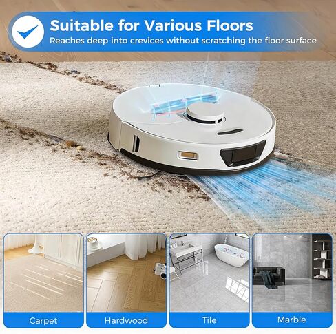 فرشاة TriCut لـ Roborock S7/S7 Plus/S7 MaxV/S7 MaxV Plus/S7 MaxV Ultra/S7 Pro Ultra/QV35A/QV35S/Q5/Qrevo Series/Q Revo/Qrevo Pro/Qrevo Plus/Q7 Series/T7S Series Robot Vacuum، فرشاة رئيسية لفك تشابك الشعر in Kuwait