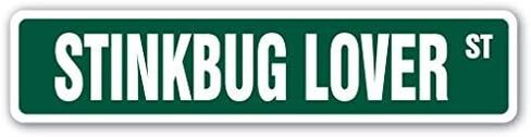 Stinkbug Lover Street Sign Sticker Decal Insect Bug Pest Shield Animal Farm Funny Gag Gift Sticker 2"x8.2" in Saudi Arabia
