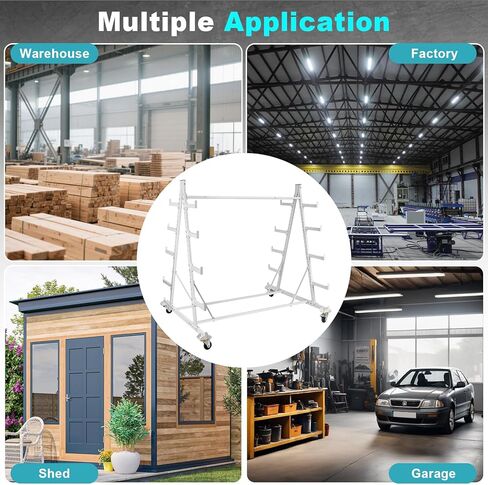 Mobile Horizontal Storage Rack, 5-Tier Pipe Rack Cart 53" x 52" x 44", 2000 lbs Heavy Duty Long Parts Storage Rack, Lumber Cantilever Racking with Wheels for Garage, Workshop, Shed, Basement in Saudi Arabia