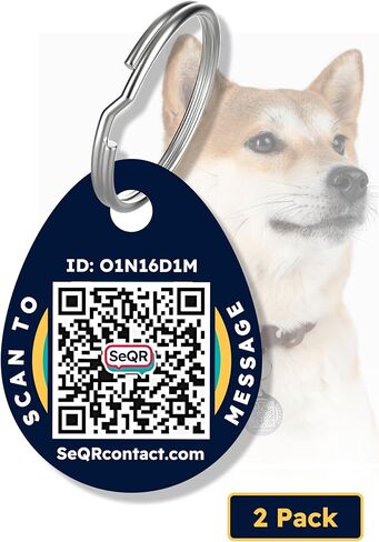 Smart Dog Tag | Protect Personal Info & Pets with Custom QR Code Tags | 2 Pack, Durable, Round, Acrylic, No Subscription Fee in Saudi Arabia
