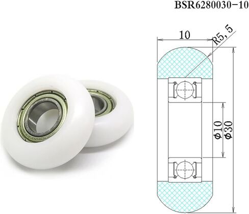 4 Pieces 10x30x10 Rowing Machine Wheel BSR6280030-10 30 mm Diameter polyacetal Bearing 10 * 30 * 10 POM Coated Bearing Roller in Saudi Arabia