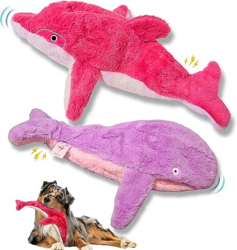 Crinkle Dog Toy – No stuffing Squeaky Dog Toy for Small, Medium & Large Breeds, Interactive Tough toy set - Ideal for Chewing, Teething & Fetch, Durable Pet-Safe Materials - Soft Blue Plush, Large in Saudi Arabia