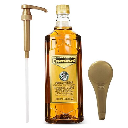 Starbucks Syrup Caramel 33 OZ Bottle For Coffee And Tea with Gold Coffee Syrup Pump in Saudi Arabia