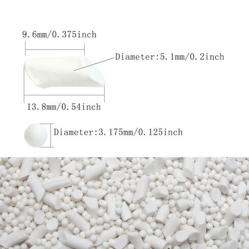 13 oz Rock Tumbler Media - Mixed Shape Non-Abrasive Ceramic Filler Pellets - 1/8" Balls & 1/5" x3/8" Angled Cylinders - Reusable Stone Polishing Media (13 OZ) in Saudi Arabia