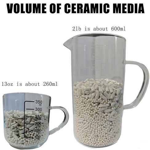 13 oz Rock Tumbler Media - Mixed Shape Non-Abrasive Ceramic Filler Pellets - 1/8" Balls & 1/5" x3/8" Angled Cylinders - Reusable Stone Polishing Media (13 OZ) in Saudi Arabia