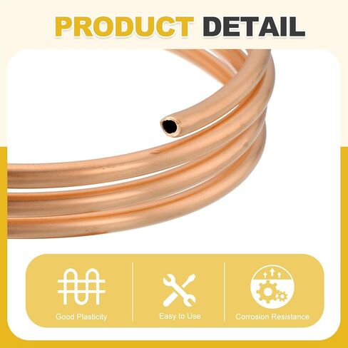 MECCANIXITY T2 Copper Tubing 0.02"ID x 5/64"OD x 25Ft, 99% Pure Copper Refrigeration Tube Seamless Flexible Coil Pipe for HVAC System, Air Conditioning, Refrigerator, Industry, DIY in Saudi Arabia