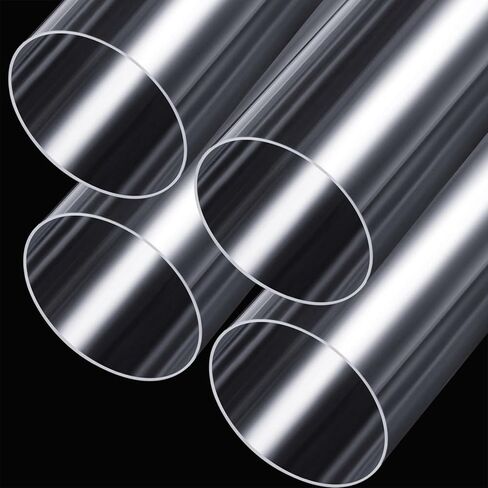 Pangda 4 Pcs 4" OD x 15.5" Clear Acrylic Pipe Plastic Tube 96mm ID x 100mm OD x 2mm Wall Thickness Round Rigid Long Pipe for Plumbing, Water Cooling System, Lamps and Lanterns Accessories in Saudi Arabia