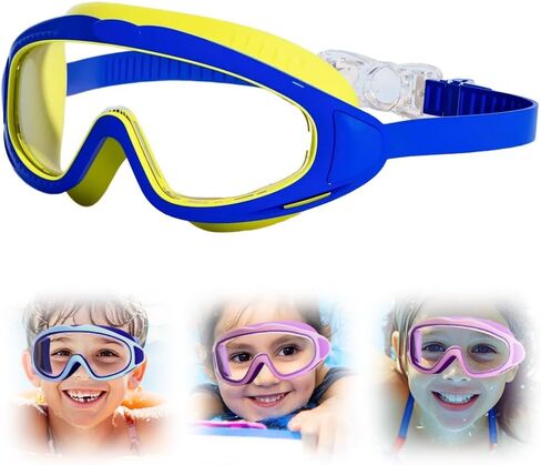 Kids Swim Goggles, 2026 New Wide View Anti-Fog Waterproof Swimming Goggles for Children Ages 3–14 in Saudi Arabia