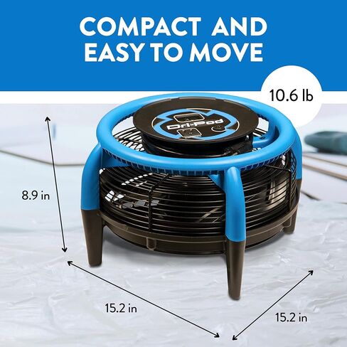 Dri-Eaz Dri-Pod Pro Omnidirectional Floor and Carpet Dryer, Ventilating Floor Dryer for Boats, RVs and Residential Use in Kuwait