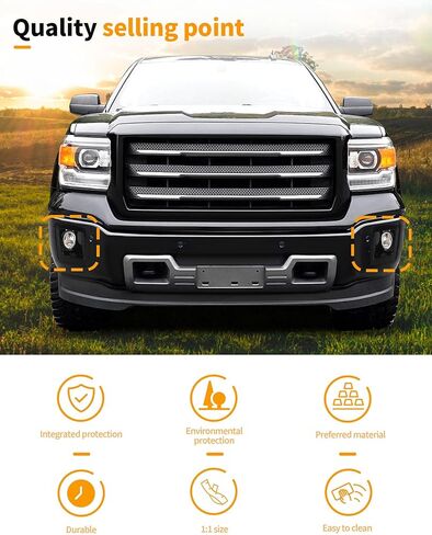 Hoolcar Chrome Front Fog Light Trim Cover Fit for GMC Sierra 2014 2015 Exterior Accessories Front Fog Lamp Decor Bezels Frame Spot Lights Bezel in Saudi Arabia