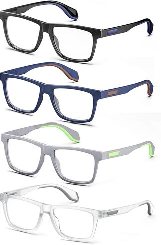 MODFANS نظارات قراءة كبيرة الحجم 0.5 للرجال والنساء، قارئات كبيرة للرجال هيكل مطاطي مريح مع مفصلات زنبركية، نظارات قراءة واسعة تحجب الضوء الأزرق، مضادة للأشعة فوق البنفسجية/إجهاد العين in Kuwait