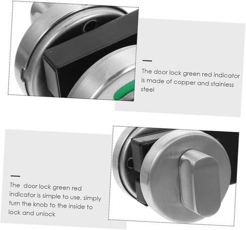 Holibanna مؤشر قفل الحمام، مؤشر الخصوصية، مزلاج الباب بدون مفتاح للحمامات العامة، تصميم مقاوم للتآكل لمكاتب الفنادق ومراكز التسوق in Kuwait