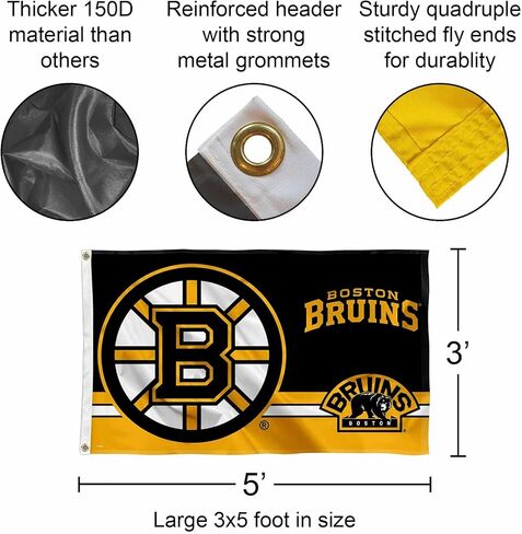 لافتة علم بشعار WinCraft Boston Bruins مقاس 3×5 أقدام in Kuwait