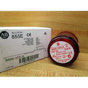 ALLEN BRADLEY 855E-10TL4 وحدة إضاءة، كومة ضوء، 7 وات، 50 مم، أحمر، 120 فولت تيار متردد، 20 مللي أمبير، LED ثابت in Kuwait