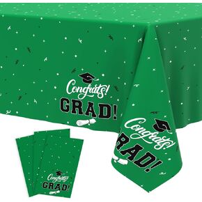مفرش طاولة التخرج من تبسون 2026، 3 عبوات من أغطية الطاولات البلاستيكية للاستعمال مرة واحدة مقاس 54 بوصة × 108 بوصة، لوازم حفلات التخرج للتخرج من الكلية والمدرسة الثانوية (أسود) in Kuwait