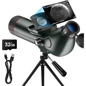 تلسكوب ذكي منكسر احترافي بتركيز تلقائي تلسكوبات إلكترونية رقمية محمولة للبالغين عالية الطاقة مع بطاقة SD سعة 32 جيجابايت in Kuwait