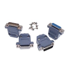 DB15 ثقب/دبوس أنثى ذكر ميناء محول مأخذ التوصيل الذهبي فضي النحاس D SUB DP15 قذيفة بلاستيكية 1 قطعة (أنثى فضية) in Kuwait